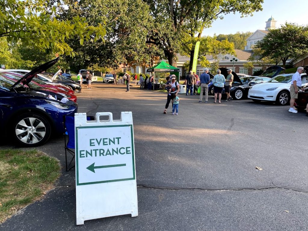 Electric cars on display to celebrate National Drive Electric Week on September 28, 2021 in Dayton Ohio shared by Drive Electric Dayton