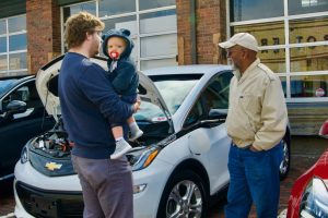 Cars & Coffee at 2nd Street Public Market, Dayton, Ohio, February 26, 2023, photo by Butterfly Effect Photography, shared by Drive Electric Dayton.